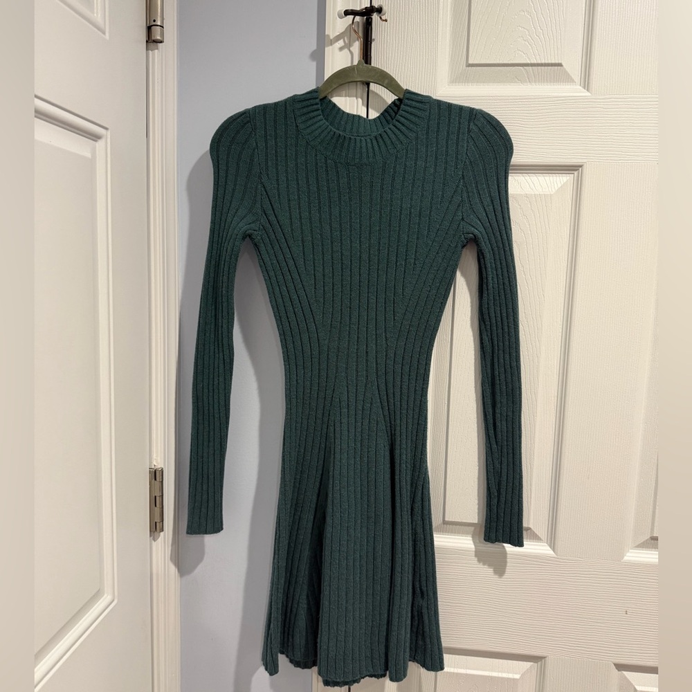 Hollister Ribbed Skater Mini Sweater Dress